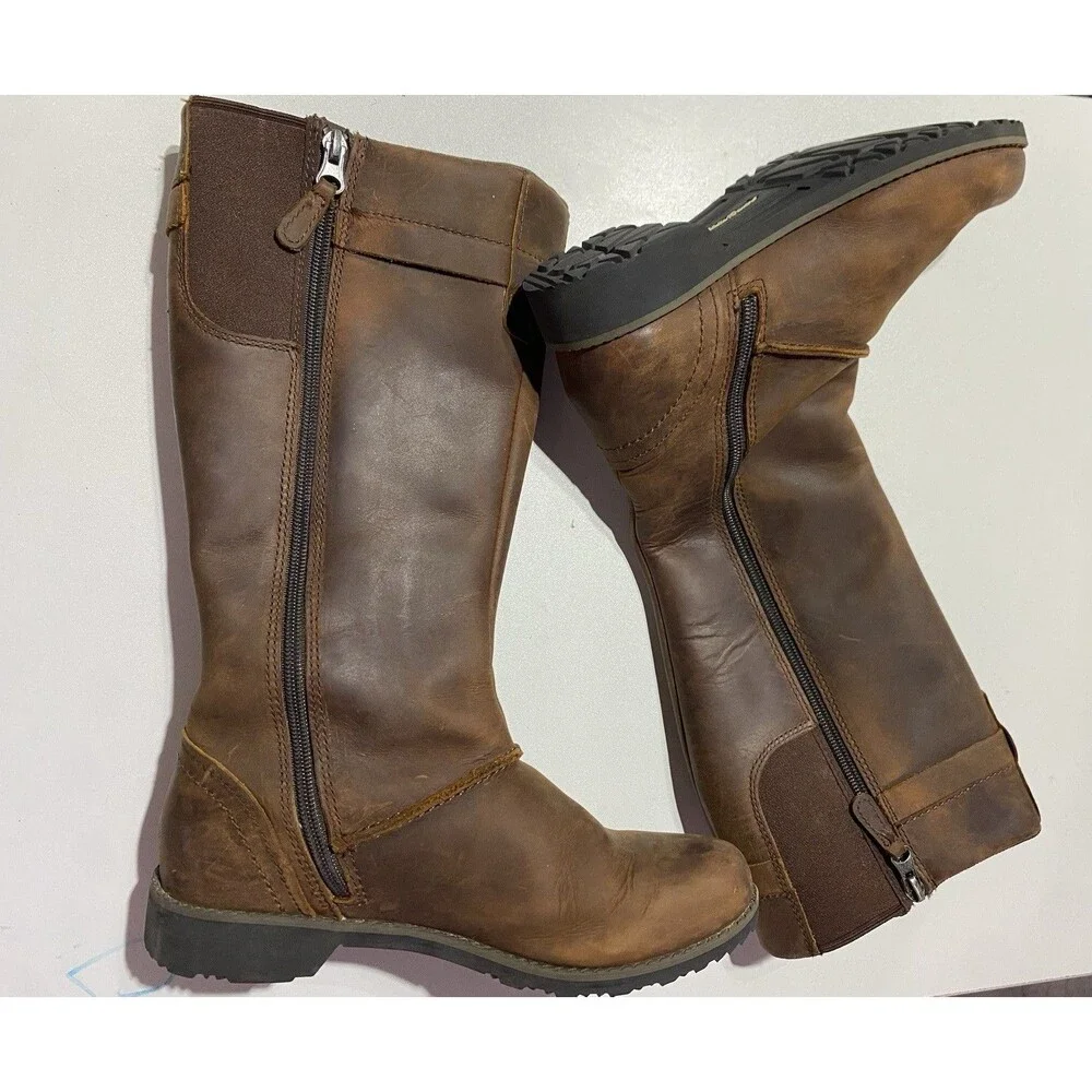 Eddie Bauer Boots Womens 7 Espresso Trace Leather Riding‎ Boho Equestrian Tall